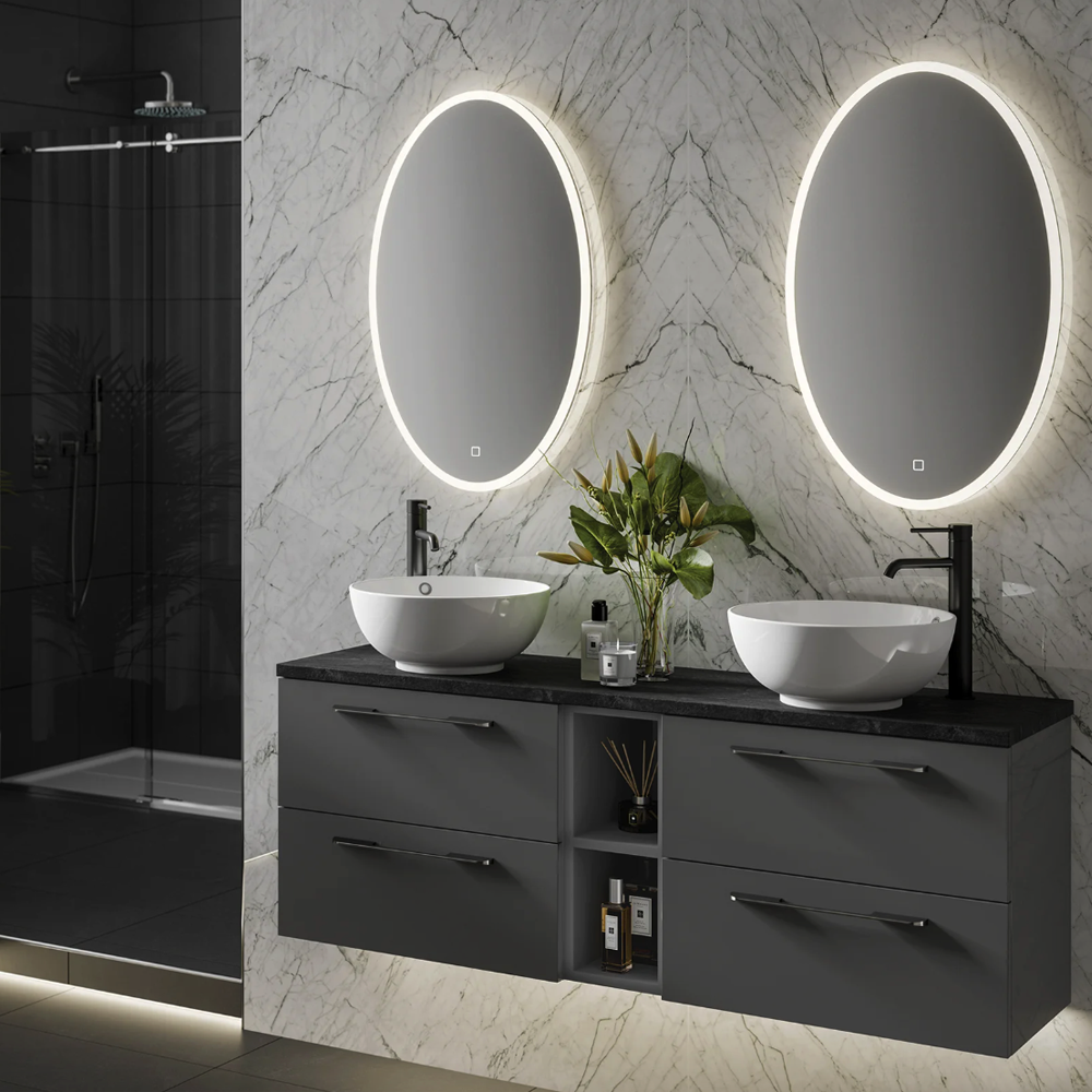 HIB Arena Large Oval Bathroom Mirror ( Arena 80 & Arena 120 Options )