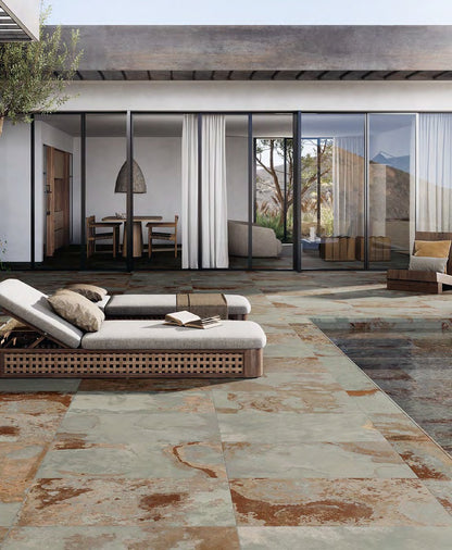 Coem Bali Light Green gresX2 20mm outdoor porcelain paving, laid installation