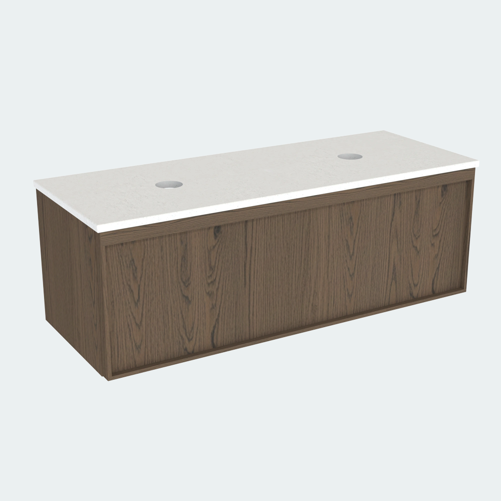 Coalbrook Farnolls 1200mm Double Basin Vanity Unit Smoked Oak FV9120SO