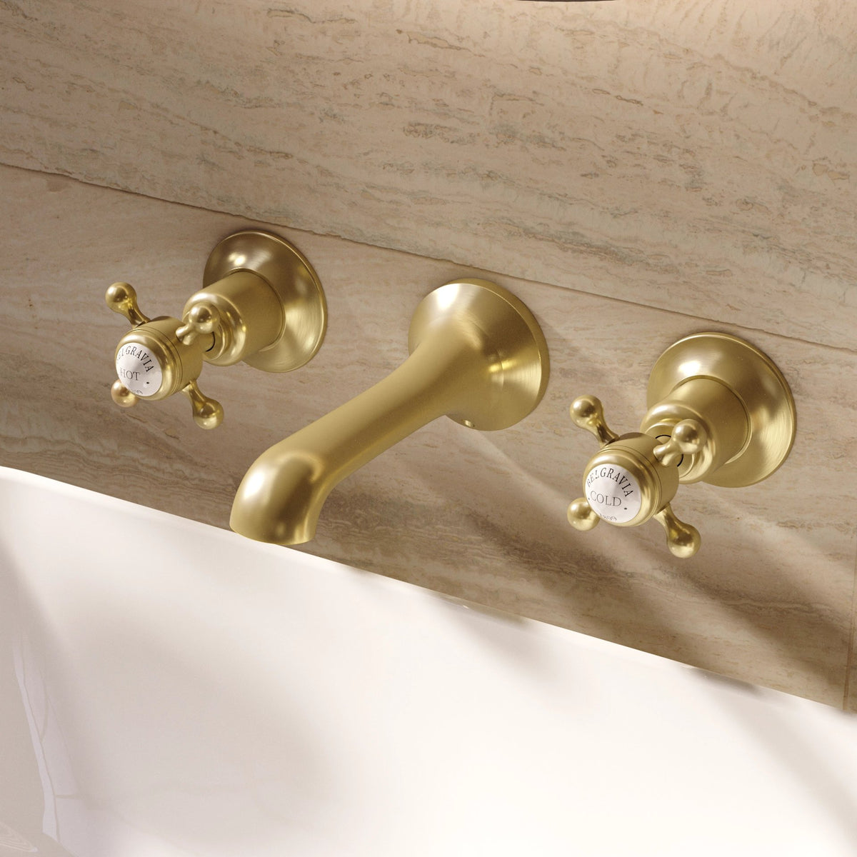 Crosswater Belgravia 3 Hole Basin Wall Tap