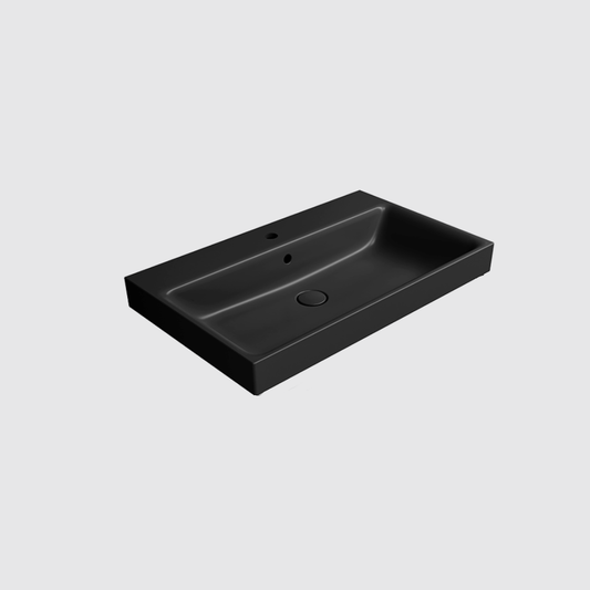 GSI Nubes X 80 x 50 Single Wall Mounted Basin ( Matt Black )