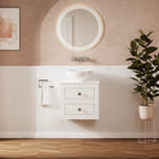 Crosswater Canvass 485 Double Drawer Unit with Worktop in White Gloss