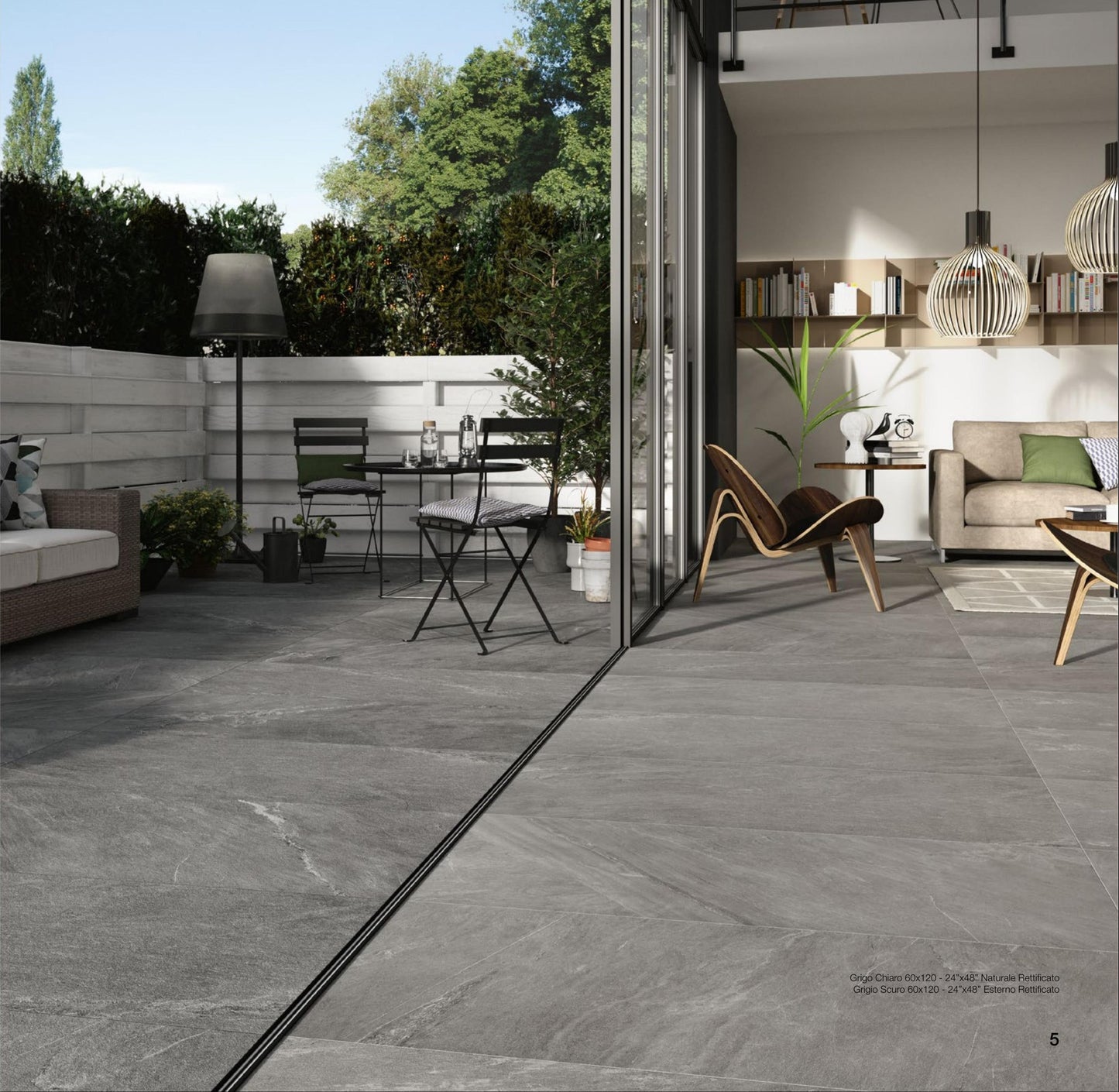 COEM Cardoso grigio chiaro 60x120 terrace lifestyle