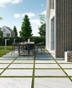 Coem Carrara Effect Carrara Effect gresX2 20mm outdoor porcelain paving, laid installation