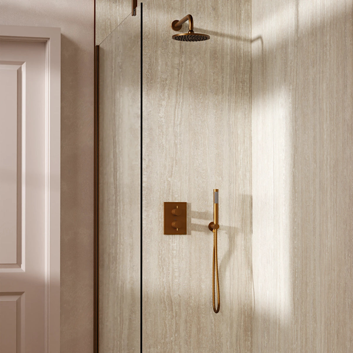 Crosswater Crossbox Shower Set 3 with Fixed Head and Pencil Handset