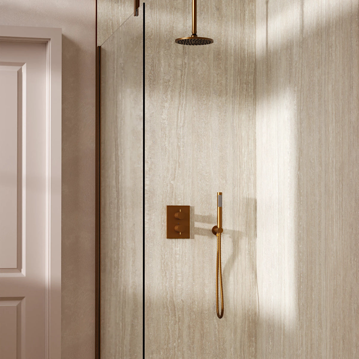 Crosswater Crossbox Shower Set 3 with Fixed Head and Pencil Handset