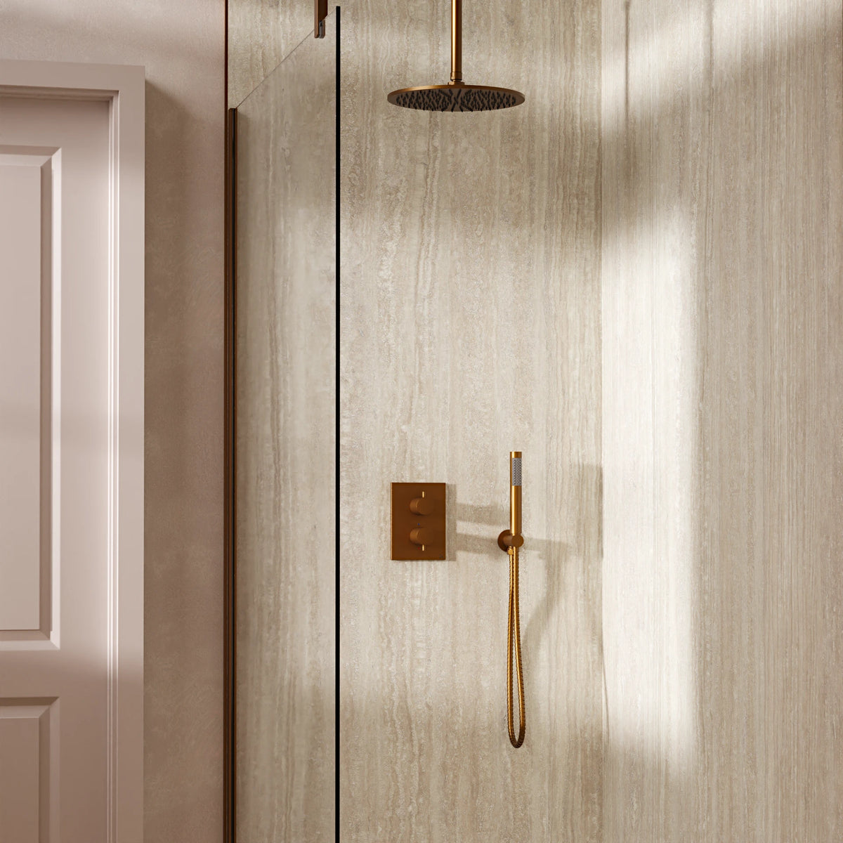 Crosswater Crossbox Shower Set 3 with Fixed Head and Pencil Handset