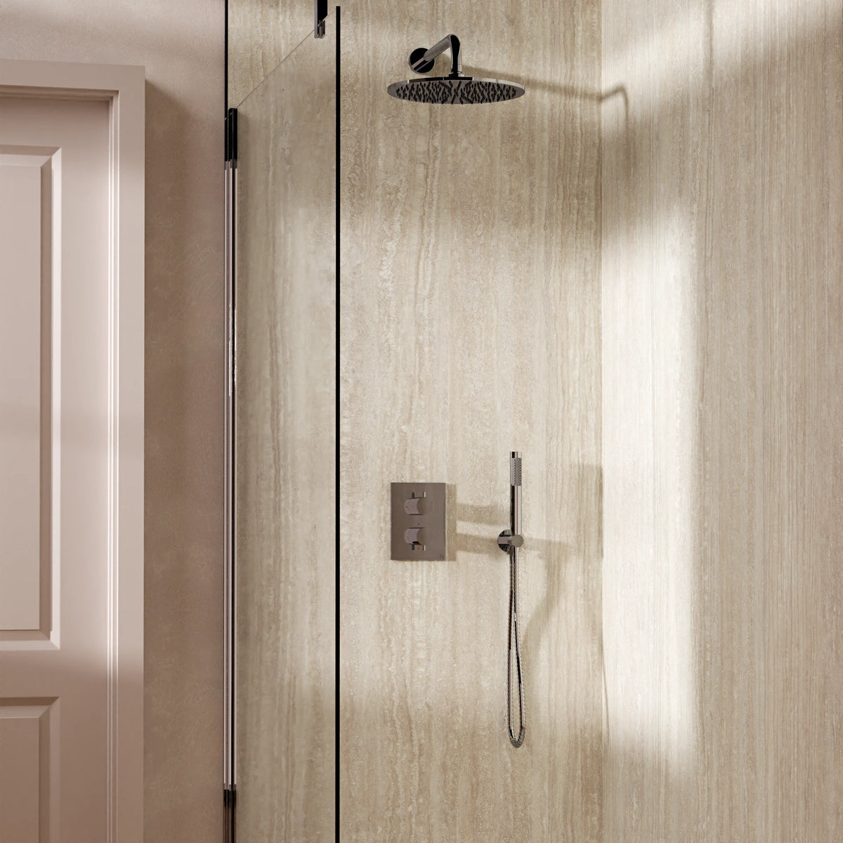Crosswater Crossbox Shower Set 3 with Fixed Head and Pencil Handset