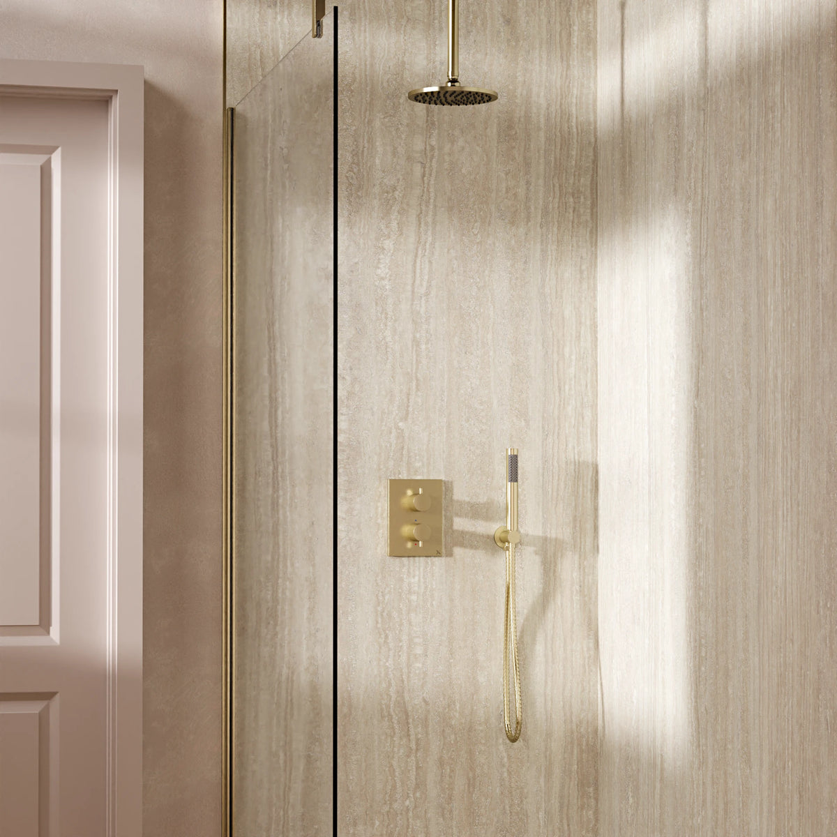 Crosswater Crossbox Shower Set 3 with Fixed Head and Pencil Handset