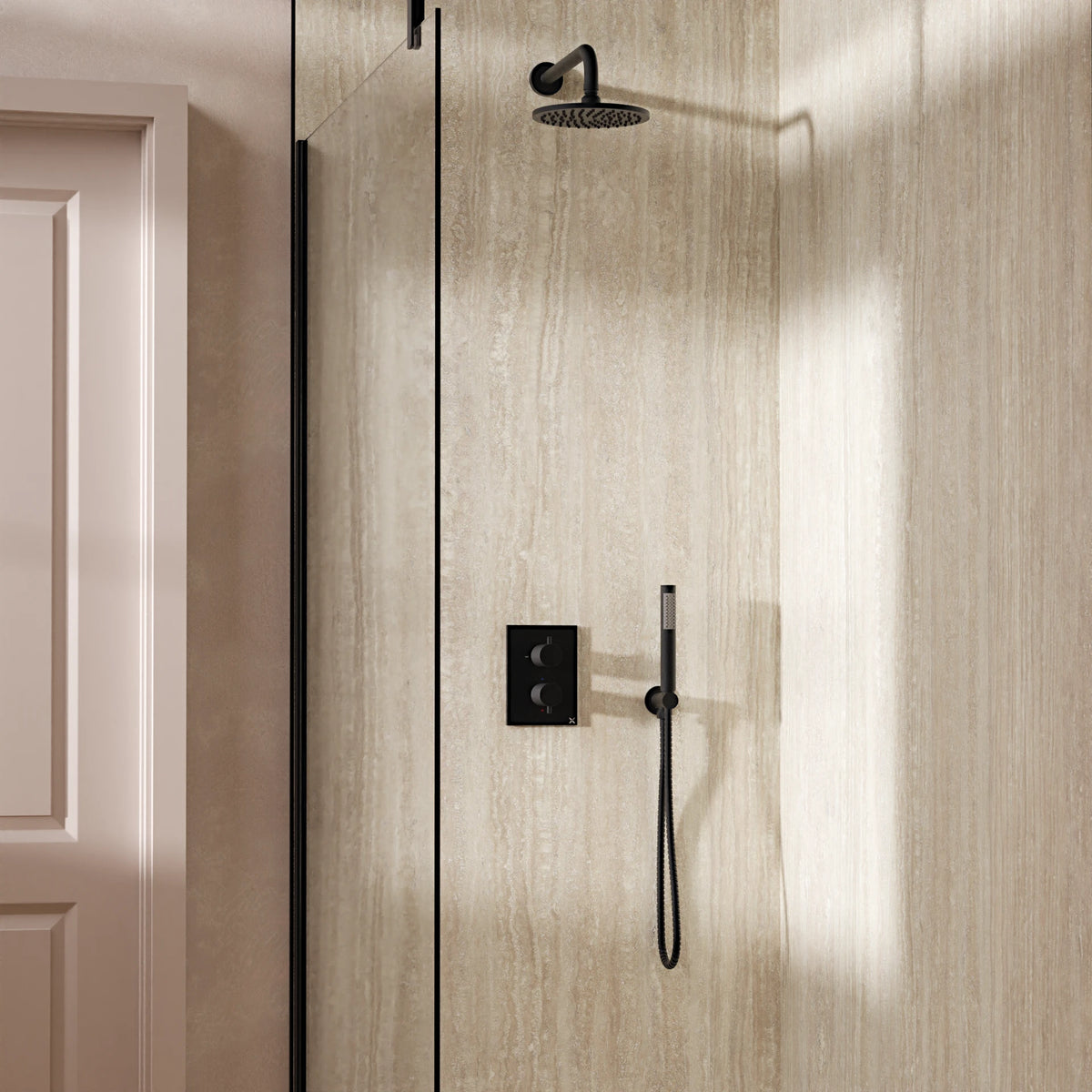Crosswater Crossbox Shower Set 3 with Fixed Head and Pencil Handset