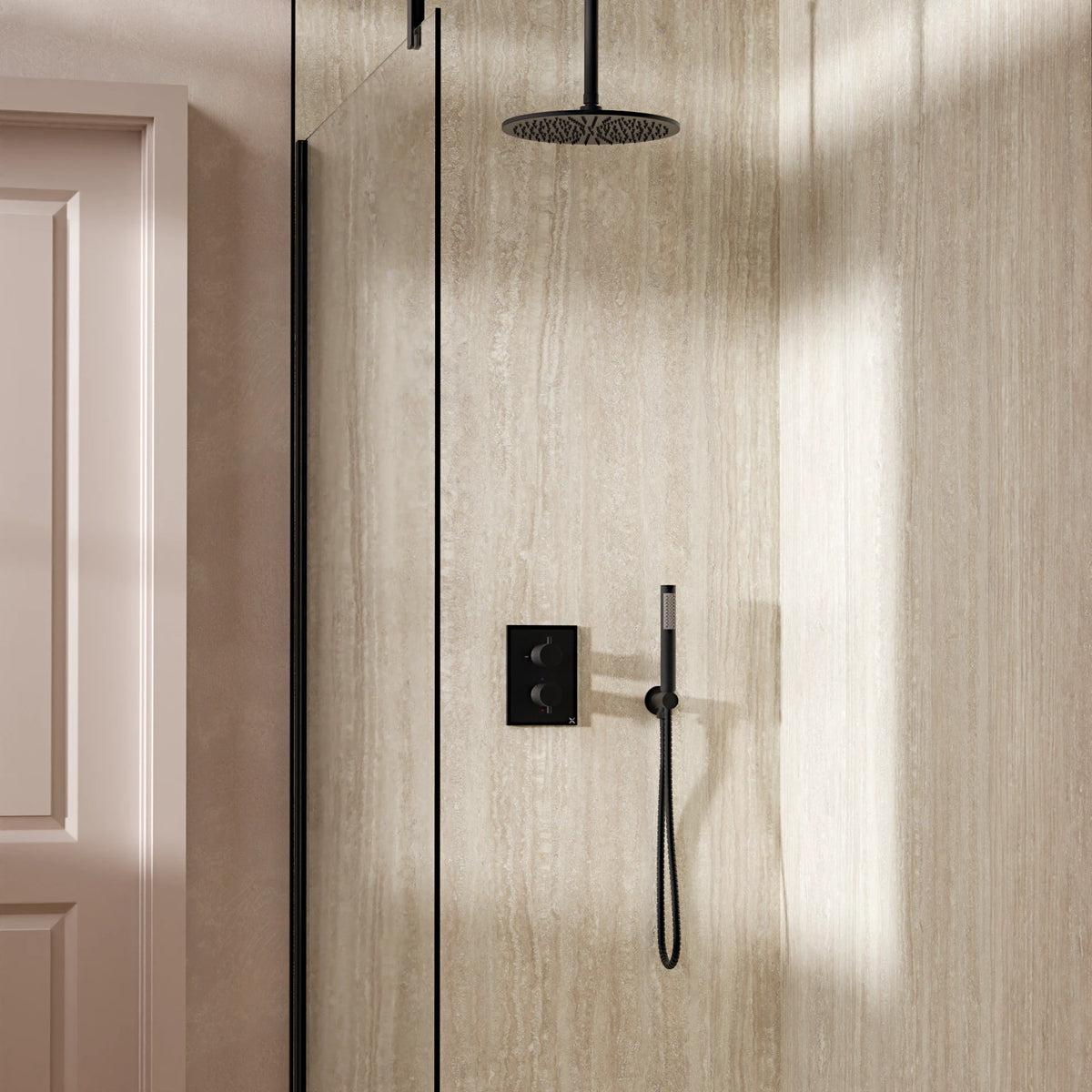 Crosswater Crossbox Shower Set 3 with Fixed Head and Pencil Handset
