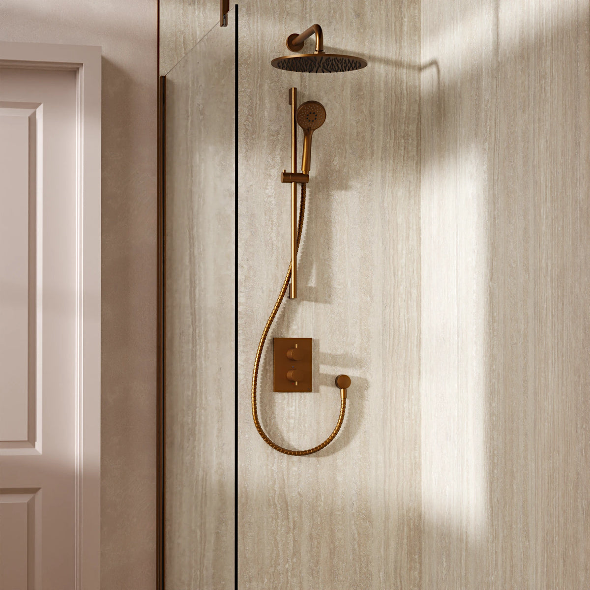 Crosswater Crossbox Shower Set 4 with Fixed Head and Riser Rail Handset