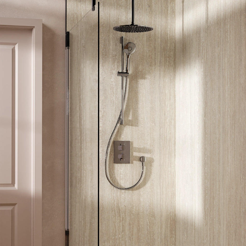 Crosswater Crossbox Shower Set 4 with Fixed Head and Riser Rail Handset