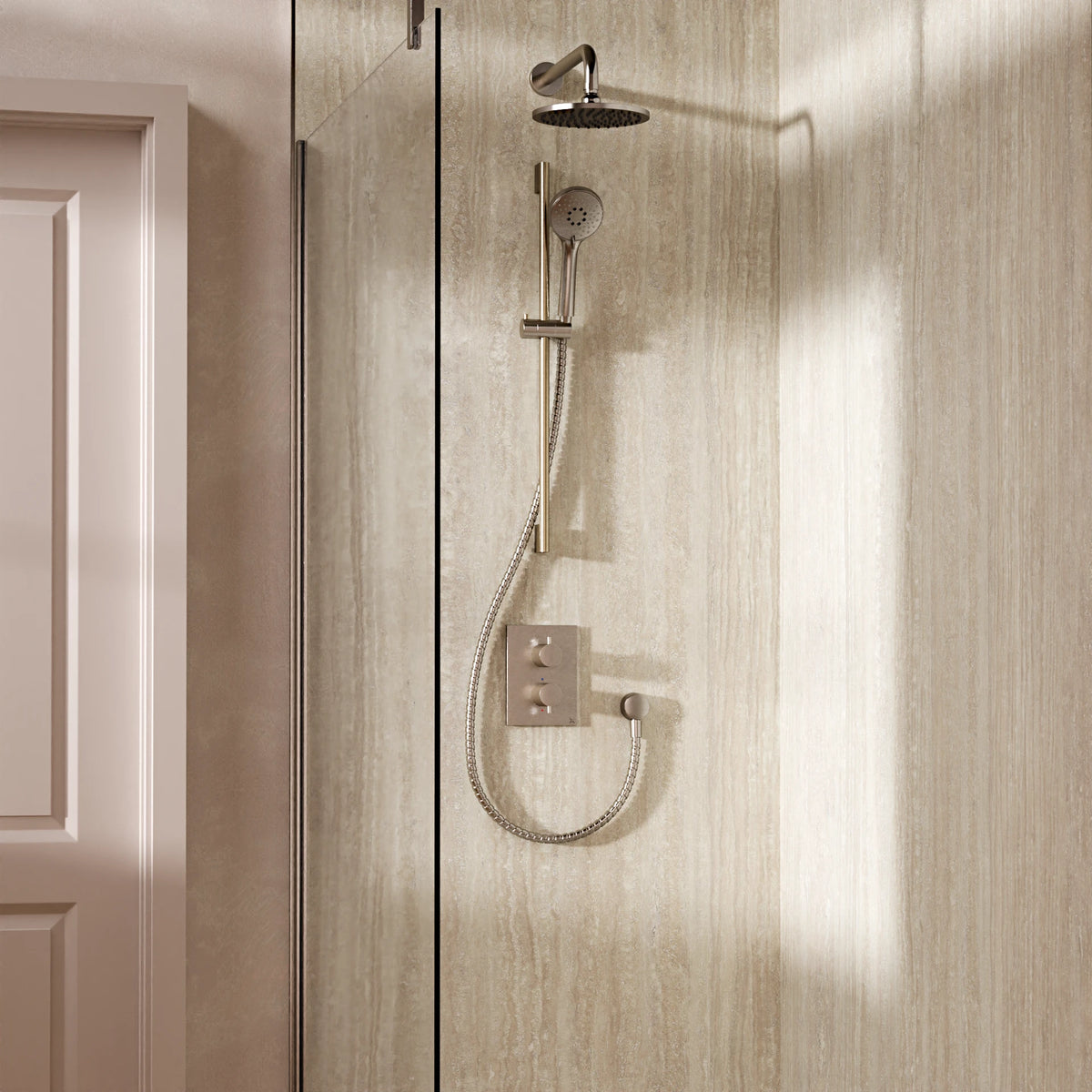 Crosswater Crossbox Shower Set 4 with Fixed Head and Riser Rail Handset