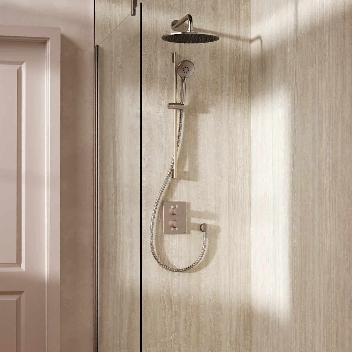 Crosswater Crossbox Shower Set 4 with Fixed Head and Riser Rail Handset