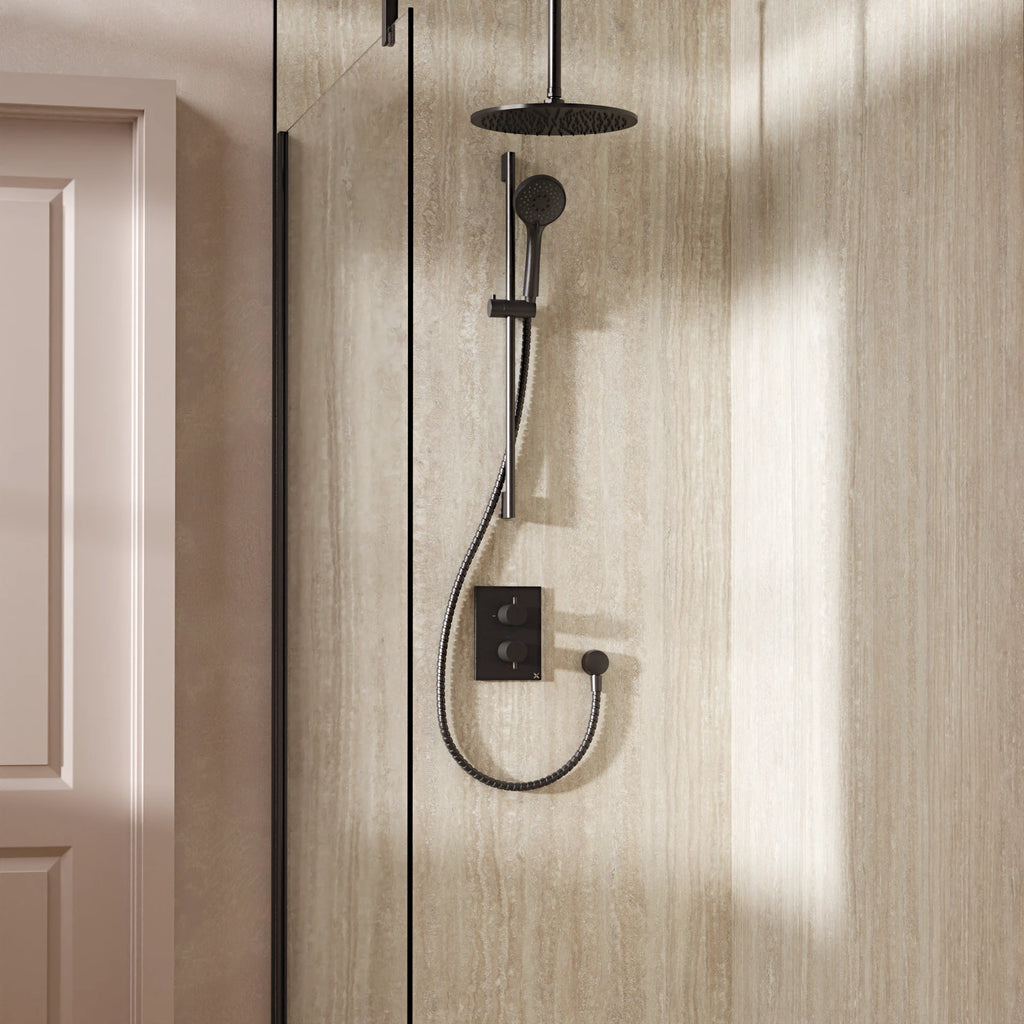 Crosswater Crossbox Shower Set 4 with Fixed Head and Riser Rail Handset