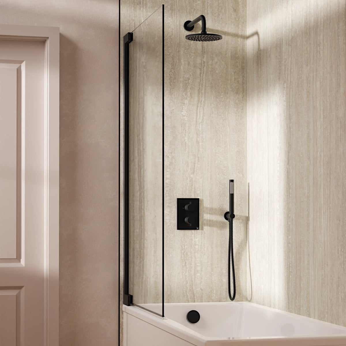 Crosswater Crossbox 3 Outlet Shower Set 9 with Pencil Handset and Bath Filler