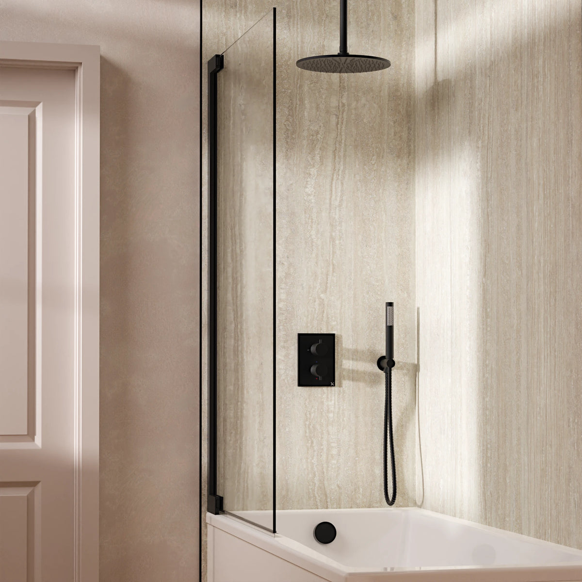 Crosswater Crossbox 3 Outlet Shower Set 9 with Pencil Handset and Bath Filler