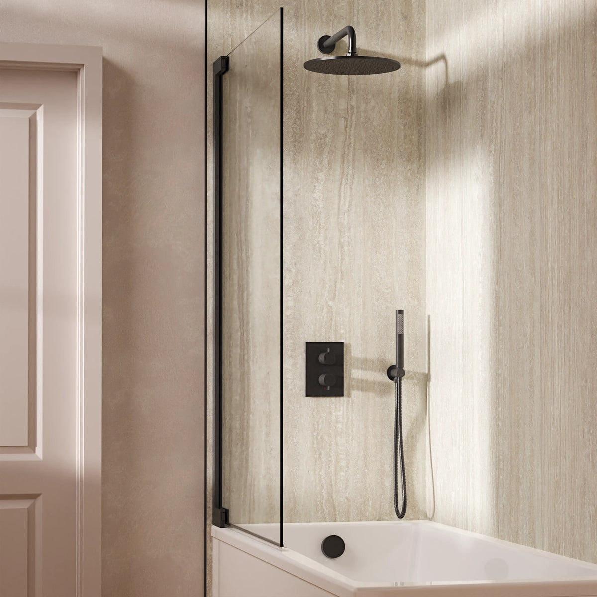 Crosswater Crossbox 3 Outlet Shower Set 9 with Pencil Handset and Bath Filler
