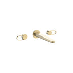 Crosswater Lazo 3 Hole Wall Basin Tap in Brushed Brass