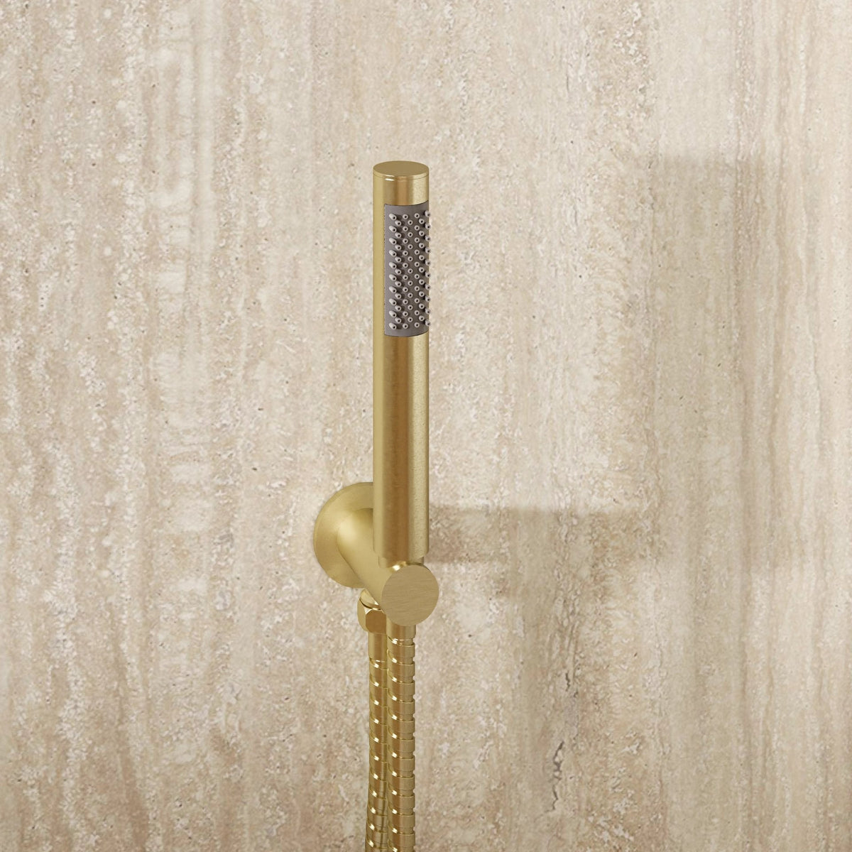 Crosswater MPRO shower handset with wall outlet and hose - Brushed Brass
