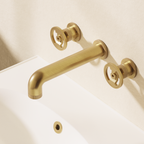 Crosswater Union 3 Hole Wall Basin Tap - Union Brass