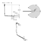 Geberit Overflow Bath Filler with Turn-Control Pop-Up Waste in Extended