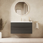 Crosswater Glide II 1000 Double Drawer Unit with Basin in Steelwood with Ceramic, 1 Tap Hole