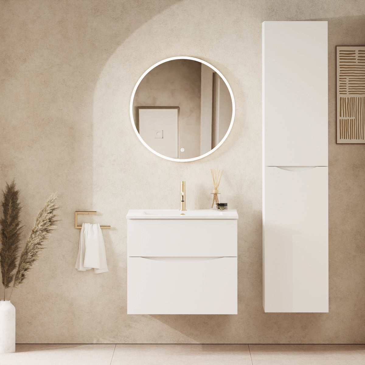 Crosswater Glide II Tower Unit in White Gloss