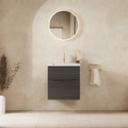 Crosswater Glide II 500 Double Drawer Unit with Basin in Steelwood with Cast Mineral Marble, 1 Tap Hole