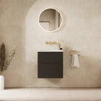 Crosswater Glide II 500 Matt Black with Cast Mineral Marble basin, No Tap Hole