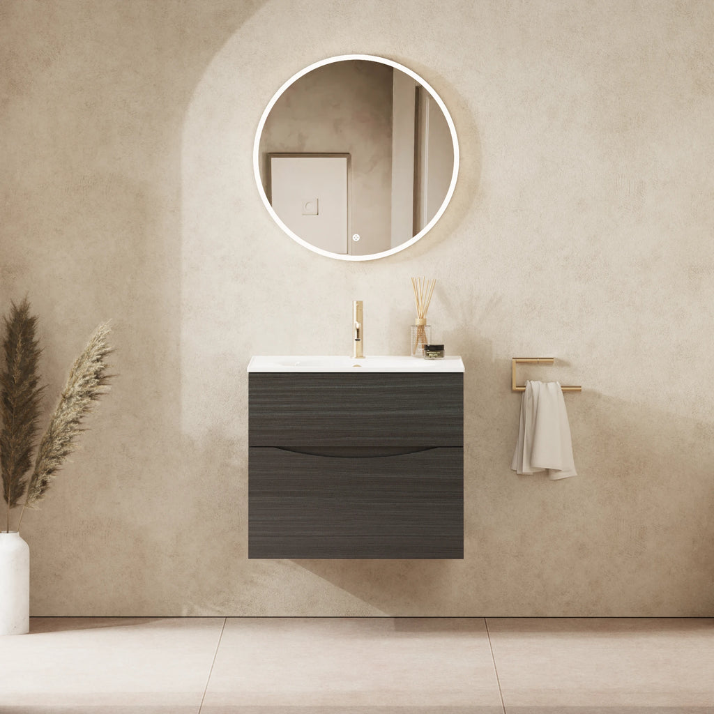 Crosswater Glide II 600 Double Drawer Unit with Basin in Steelwood with Ceramic, 1 Tap Hole