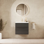 Crosswater Glide II 600 Double Drawer Unit with Basin in Steelwood with Ceramic, 1 Tap Hole