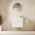 Crosswater Glide II 600 Double Drawer Unit with Basin in White Gloss with Ceramic, 1 Tap Hole
