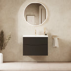 Crosswater Glide II 700 Double Drawer Unit with Basin in Matt Black with Ceramic, 1 Tap Hole