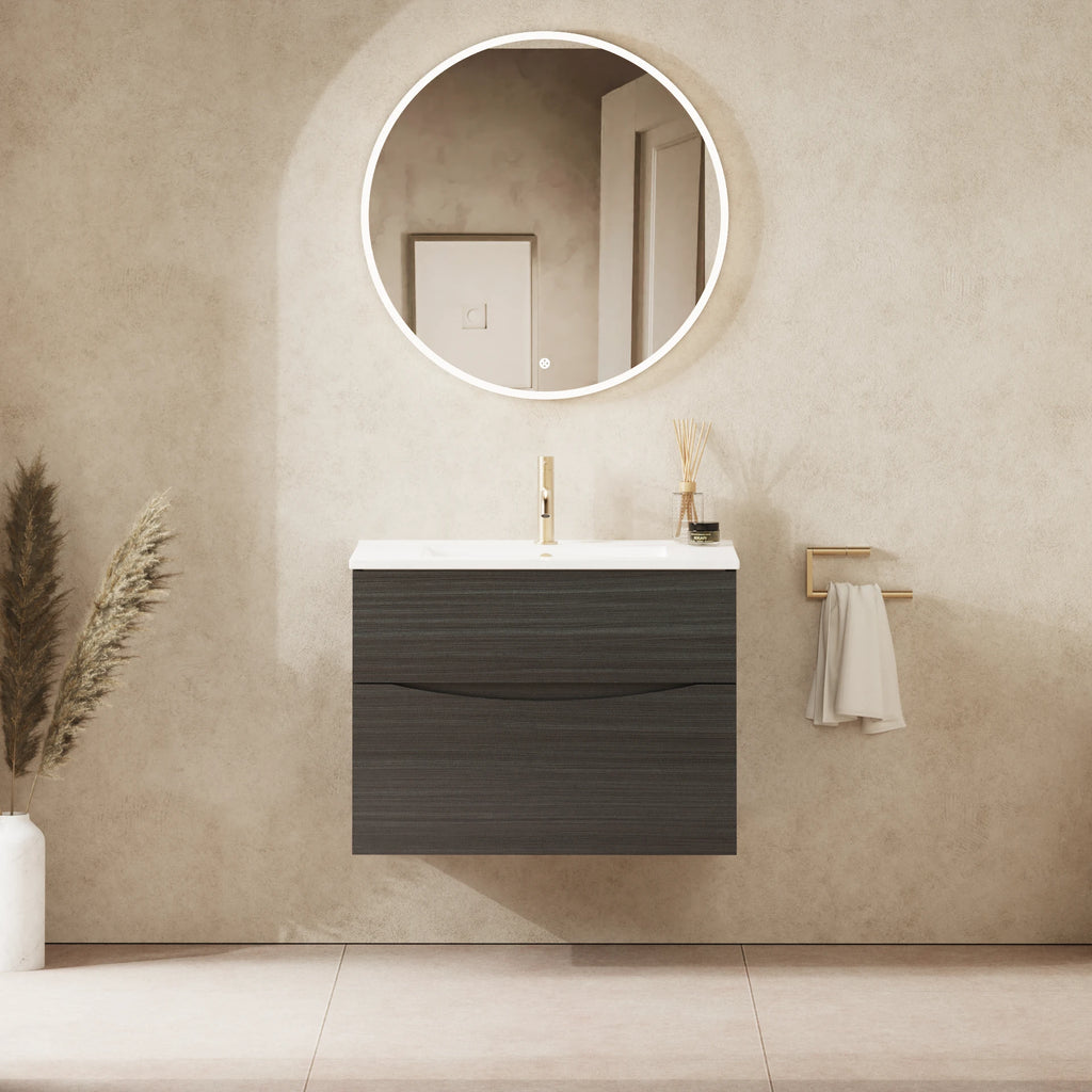 Crosswater Glide II 700 Double Drawer Unit with Basin in Steelwood with Ceramic, 1 Tap Hole