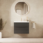 Crosswater Glide II 700 Double Drawer Unit with Basin in Steelwood with Ceramic, 1 Tap Hole