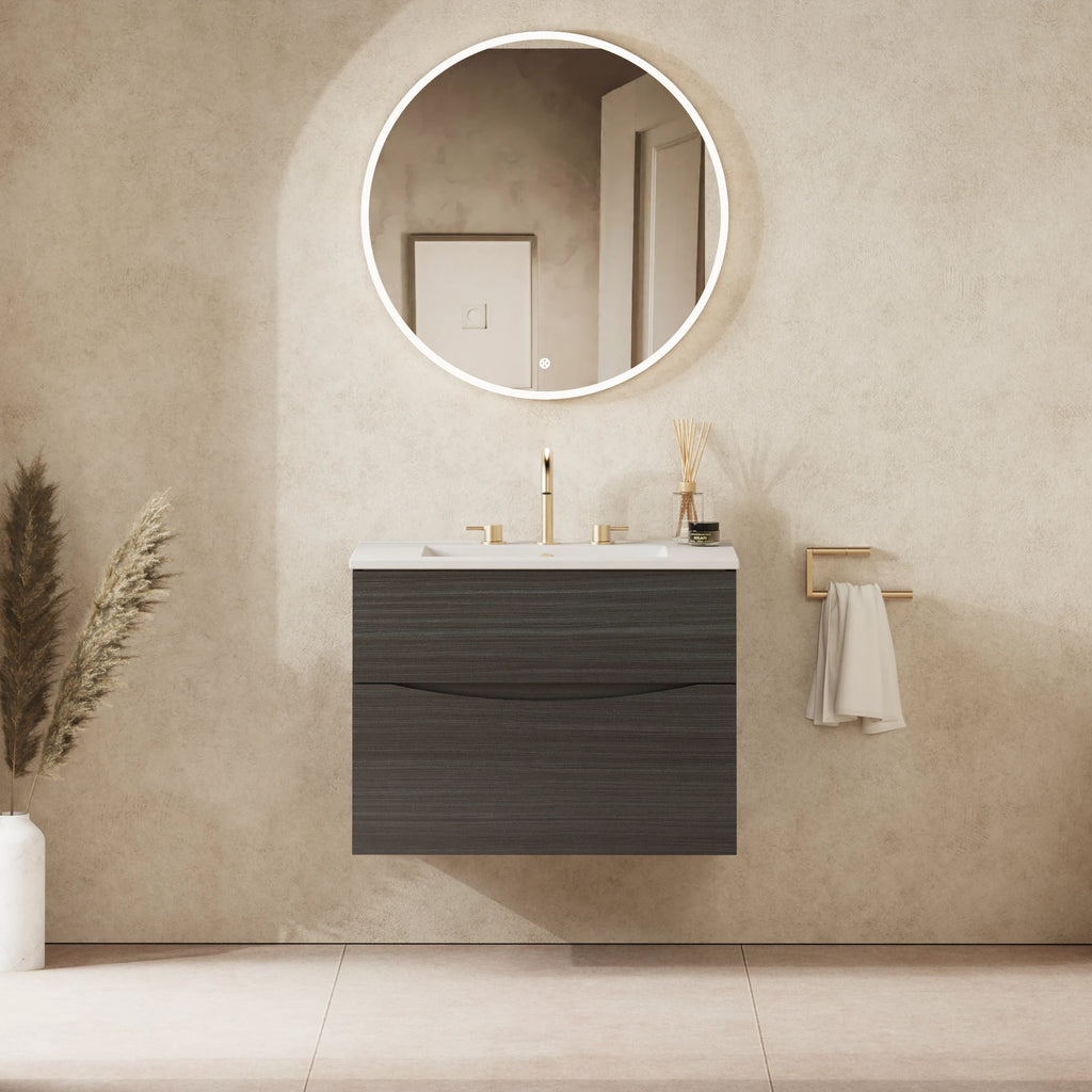 Crosswater Glide II 700 Double Drawer Unit with Basin in Steelwood with Ceramic, 3 Tap Holes