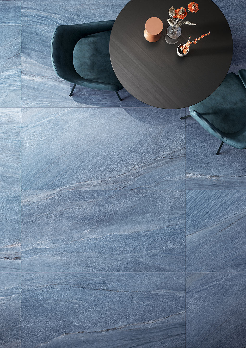 Fioranese Marmorea Intensa Azul Bahia 74x148 marble-effect lifestyle