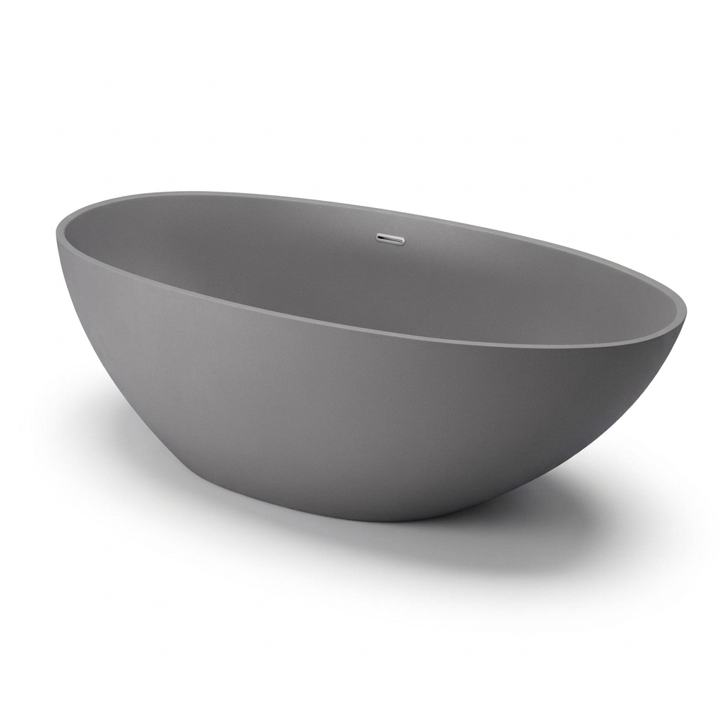 grey Emporio Bagno Corto 150 Surface Freestanding Stone White & Colour Bath