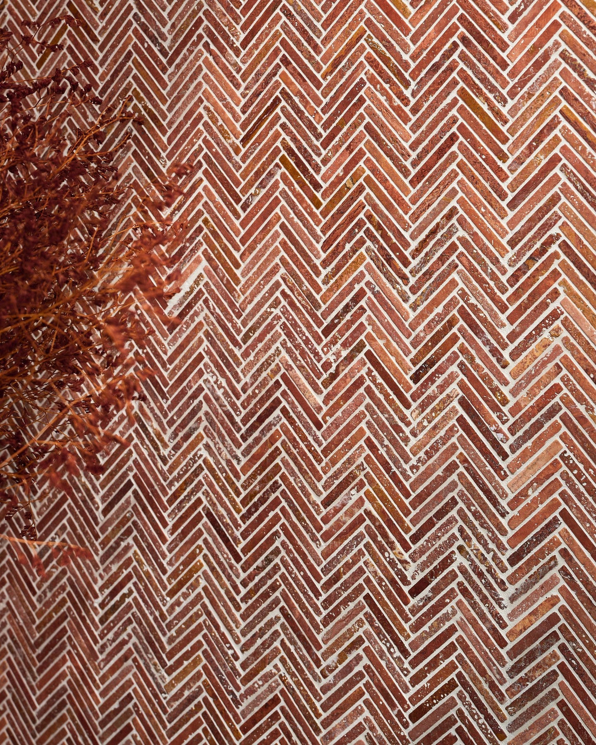 Ca’ Pietra Athens Rosso Travertine Mosaic — official gallery image 4