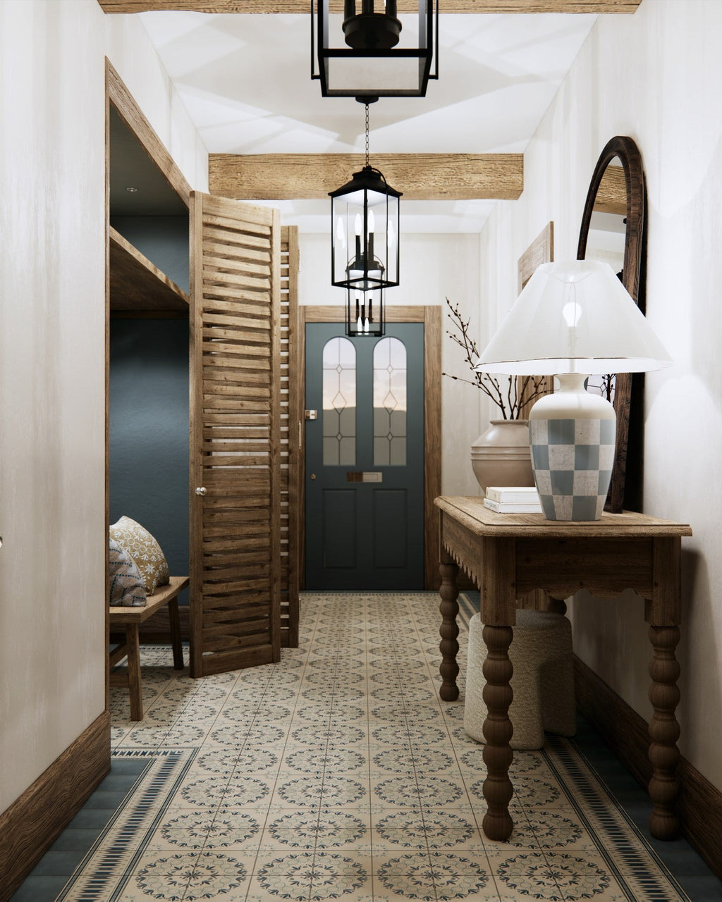 Ca’ Pietra Aventuras Ziggy Border Blue Porcelain — official gallery image 6