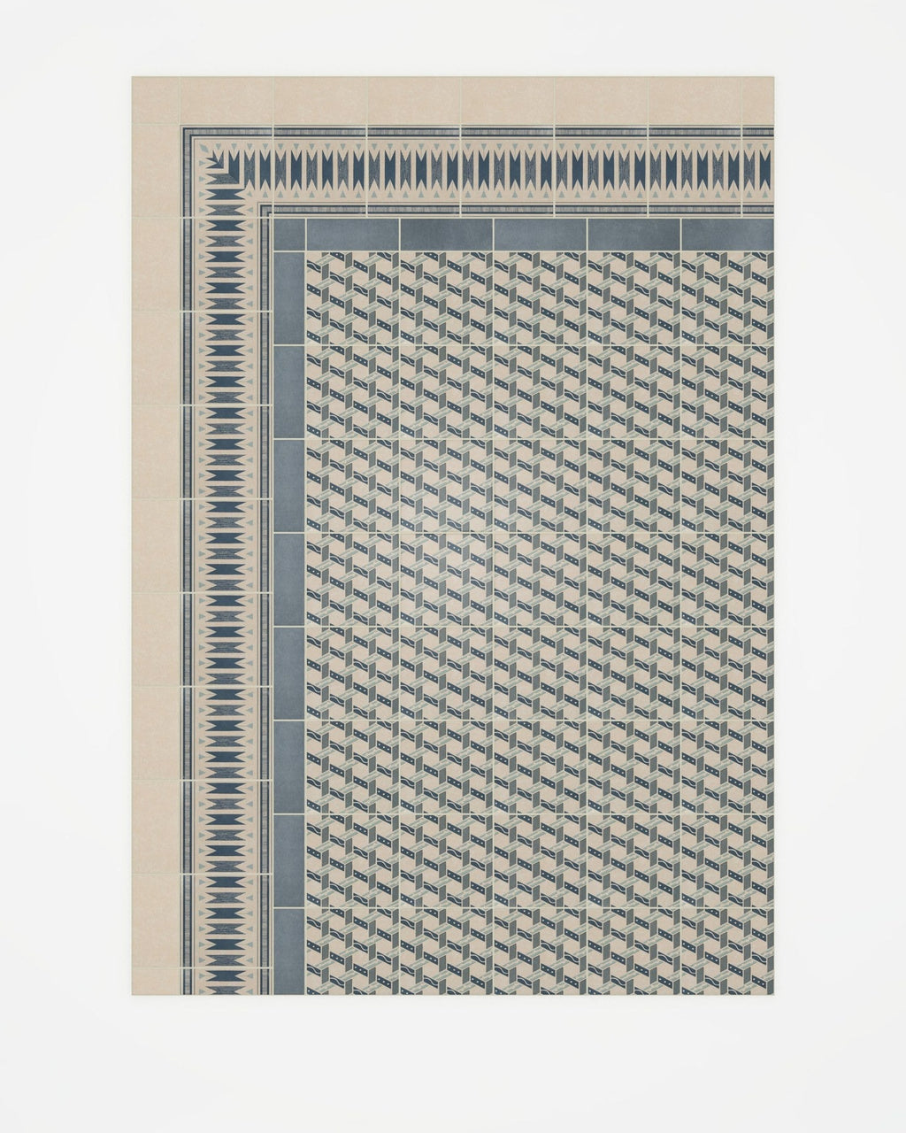 Ca’ Pietra Aventuras Ziggy Border Blue Porcelain — official gallery image 8