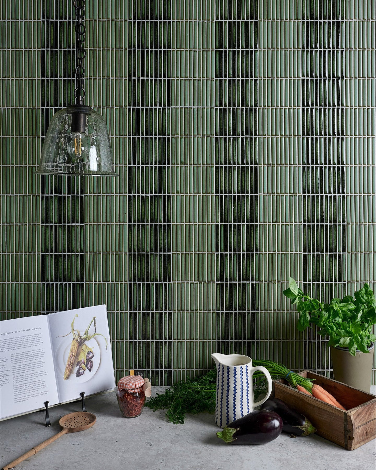Ca’ Pietra Bamboo Lustre Porcelain Mosaic Avocado — official gallery image 4