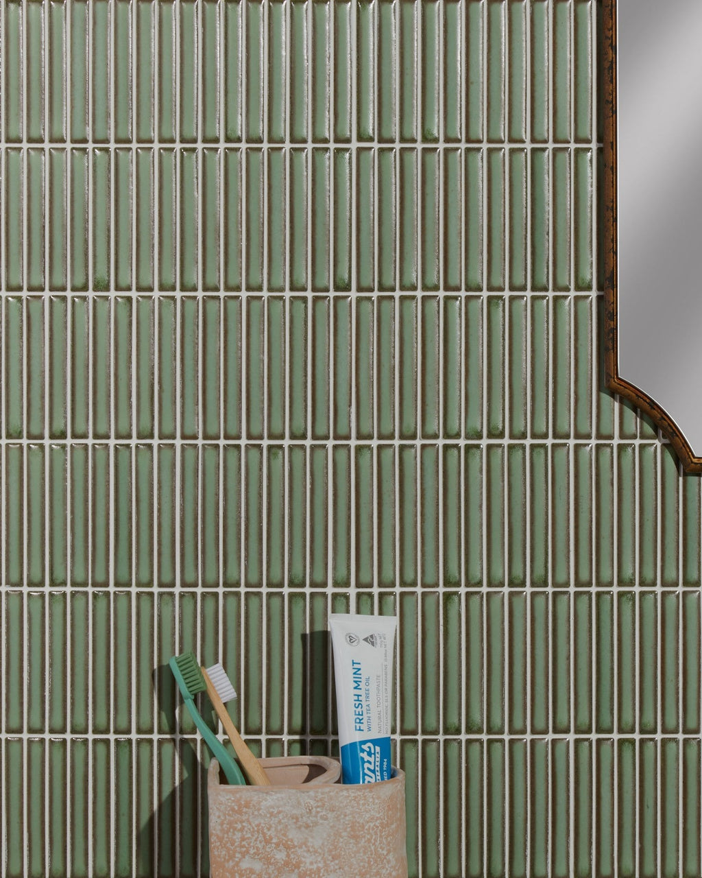 Ca’ Pietra Bamboo Lustre Porcelain Mosaic Avocado — official gallery image 6