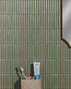 Ca’ Pietra Bamboo Lustre Porcelain Mosaic Avocado — official gallery image 6