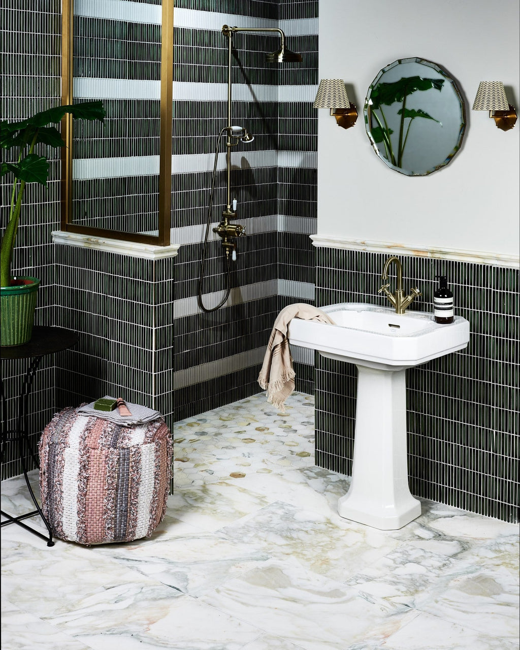 Ca’ Pietra Bamboo Porcelain Mosaic White — official gallery image 3