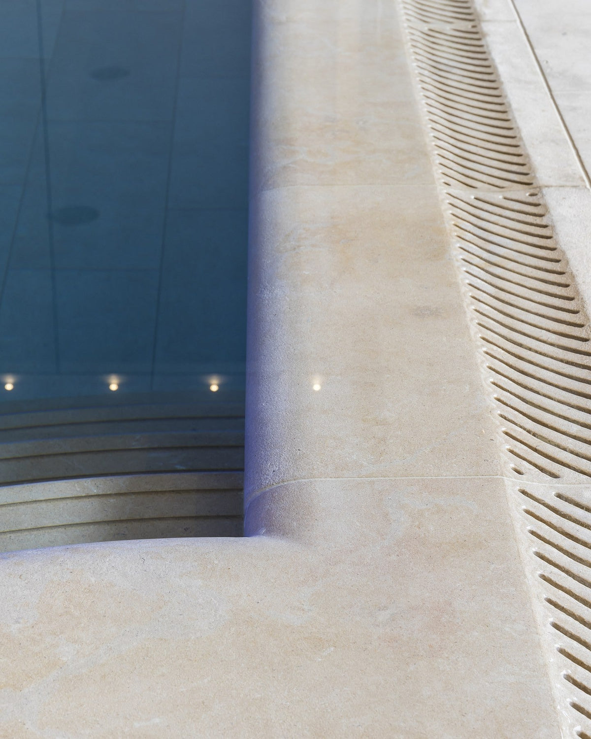 Ca’ Pietra Buscot Limestone Etched Bullnose Coping — official gallery image 6