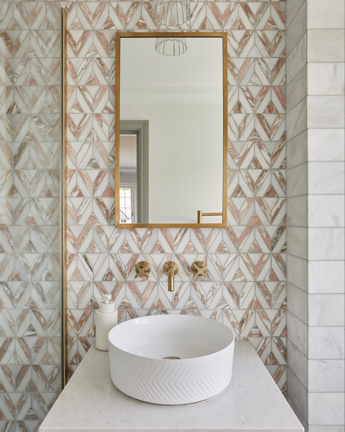 Ca’ Pietra East Java Flamingo Marble Temple Mosaic — official gallery image 1