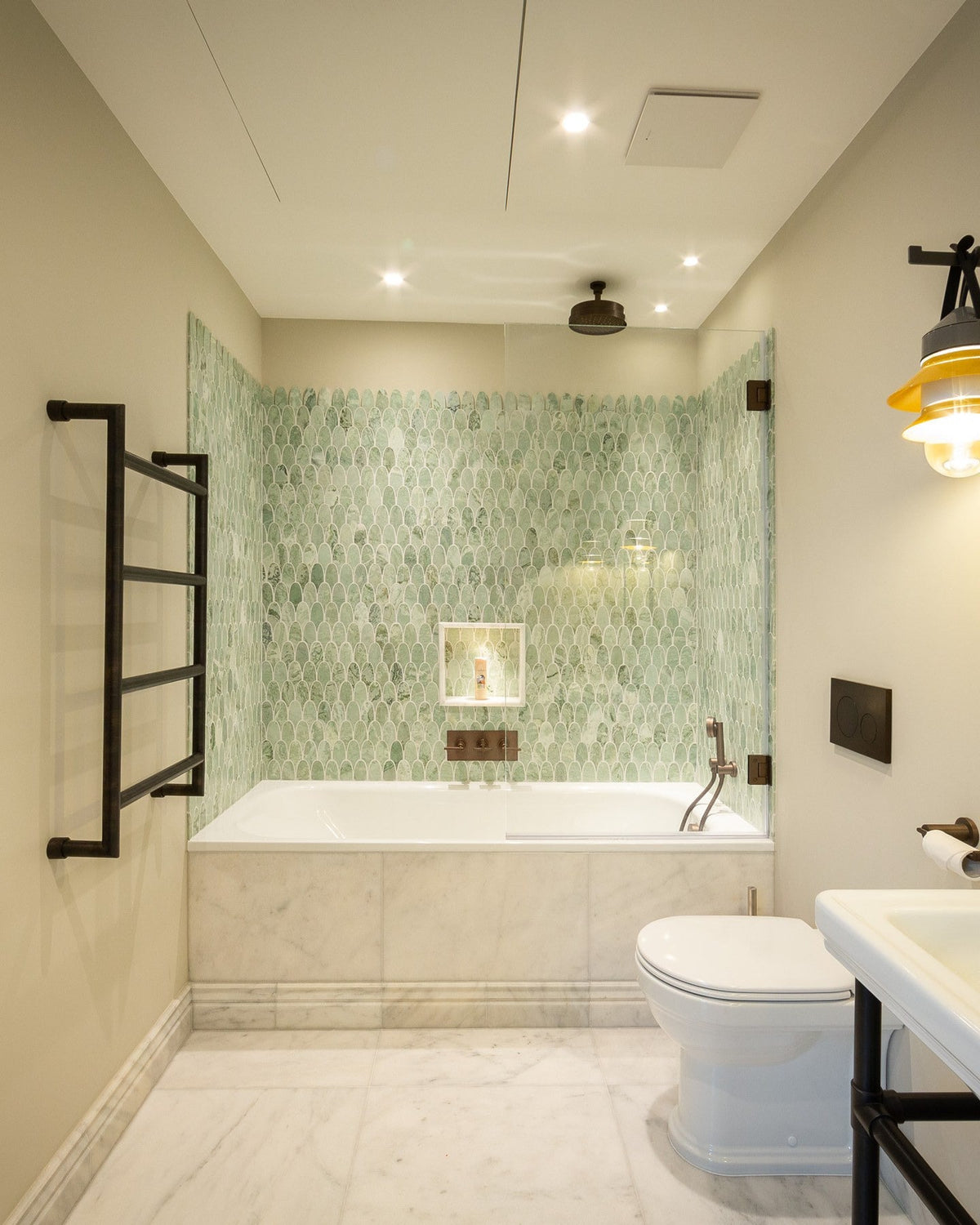 Ca’ Pietra East Java Hummingbird Marble Plume Mosaic — official gallery image 1